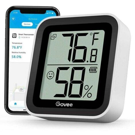 Bluetooth-Thermometer-Hygrometer, digitales Temperatur- und Feuchtigkeitsmessgerät für Zuhause, kabelloser Temperatur- und Feuchtigkeitssensor für Wintergärten, Keller und Schlafzimmer, Benachrichtigu