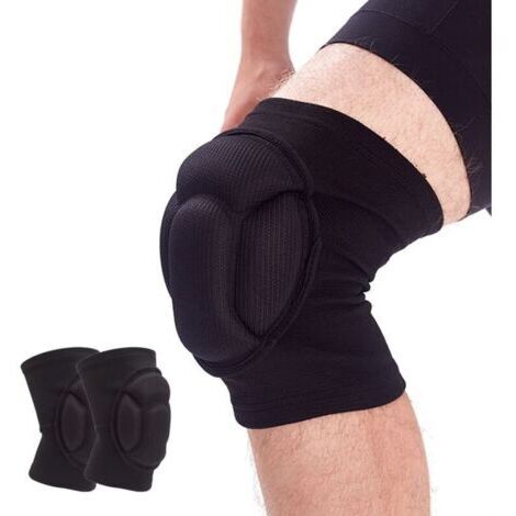 Knieschoner aus Schwammmaterial, 2 Stück, Sport-Schutzausrüstung, rutschfeste elastische Knieschoner, stoßdämpfende Knieschoner. (1/4)