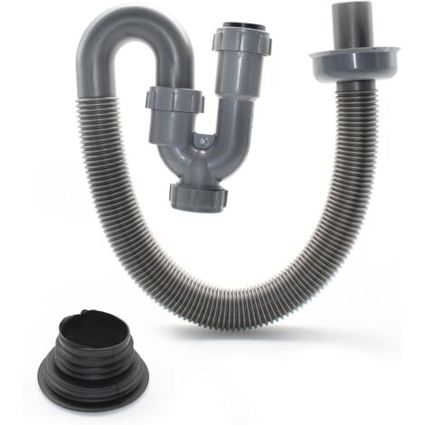 Universeller 60 cm langer Abflussschlauch, flexibler ABS-Abwasserschlauch, geeignet für Waschbecken und Spülbecken im Badezimmer. (1/5)