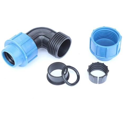 PE-Winkelstück mit Schnellkupplung, Außengewinde-Rohrverschraubungen, Schnellkupplungs-Winkelstücke für wassersparende Bewässerung, Winkelstück für Tropfbewässerung (25 x 1/2 Winkelstück) (1/5)