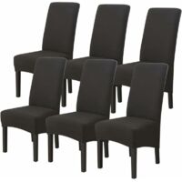 Housses de Chaises 6 pièces Grand Taille Noir,Housses pour Chaises de Salle a Manger Universelle, Couverture Couvre de Chaise Salon Moderne pour Mariage Reunion