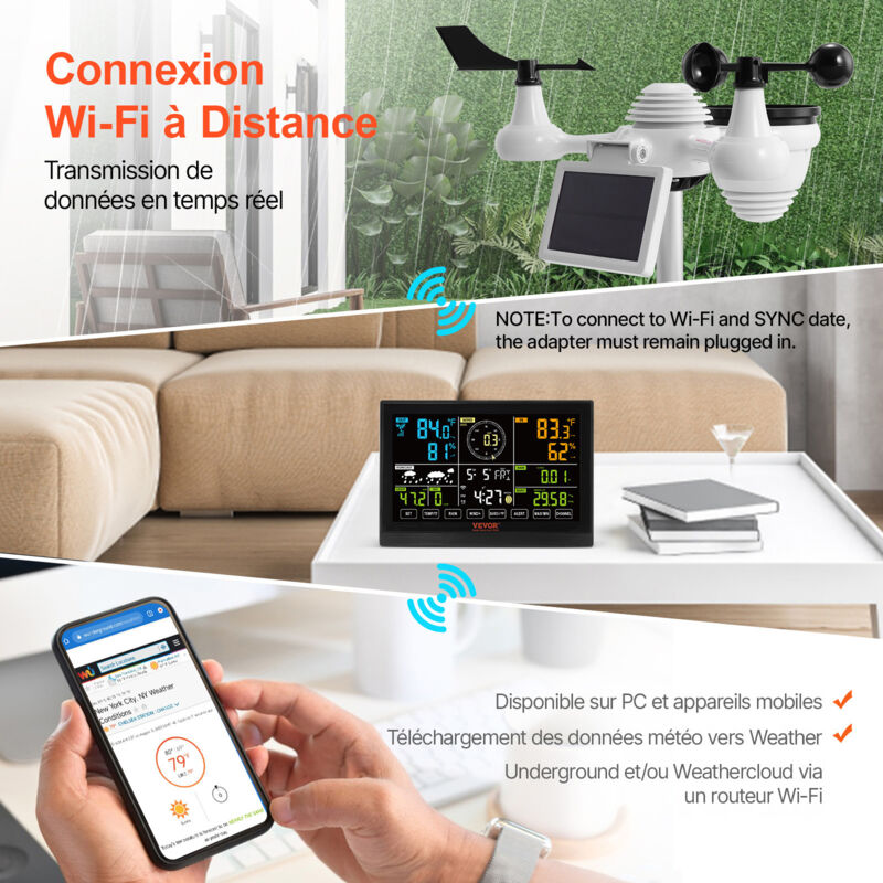 Feegow Thermomètre hygromètre WiFi, capteur numérique sans fil de température et d'humidité, capteur d'humidité intelligent d'intérieur et d'extérieur pour Tuya (wifi Feegow Thermomètre hygromètre WiFi, capteur numérique sans fil de température et d'humidité, capteur d'humidité intelligent d'intérieur et d'extérieur pour Tuya (wifi