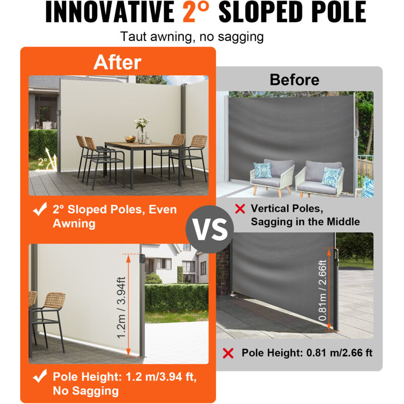 VEVOR Brise-Vue Métal 120x183 Cm Noir – Panneau Intimité Jardin Autoportant, Paravent Extérieur Patio Décoratif