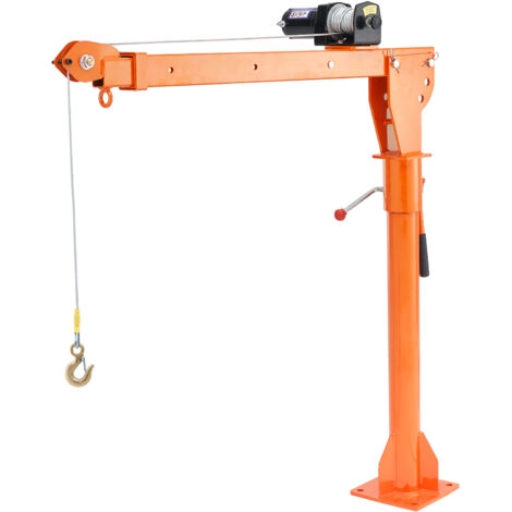 VEVOR Grue de levage electrique pour camionnettes, 499 kg, grue montee sur attelage avec treuil electrique de 1587 kg, en acier, pivotante a 360°, pour levage de marchandise dans construction, usine