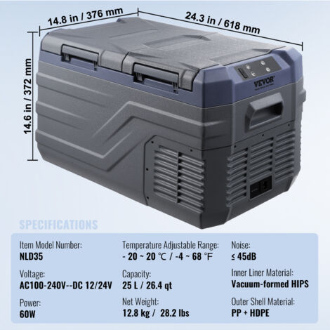 Réfrigérateur Portable à Compression 25 L, Mini Frigo de Voiture