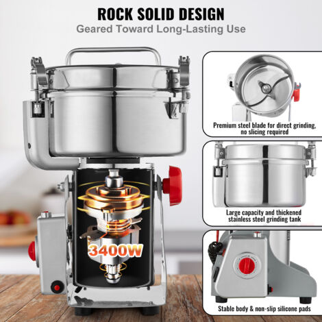 Moulin électrique Pro 800g Inox – Broie Café, épices, Herbes En Un éclair