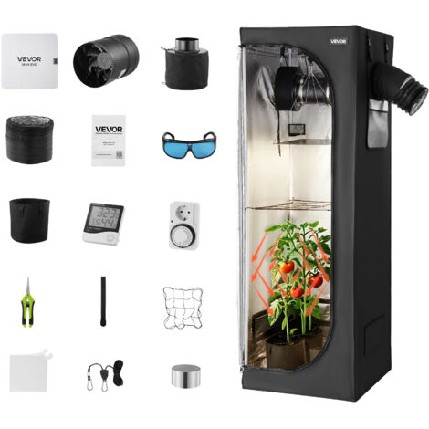 VEVOR Carpa De Cultivo 305x305x203 Cm – Tienda Hidropónica Con Mylar Reflectante, Ventana De Observación Y Bolsa De Herramientas Incluida