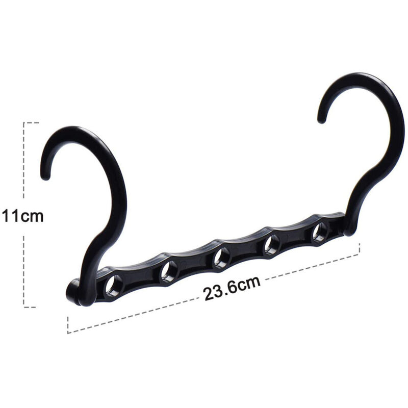 Intirilife cintres en Universel Noir - 20 cintres Larges en Plastique avec Surface antidérapante Encoche - 39 x 4 x 15 cm - Cintre vestiaire