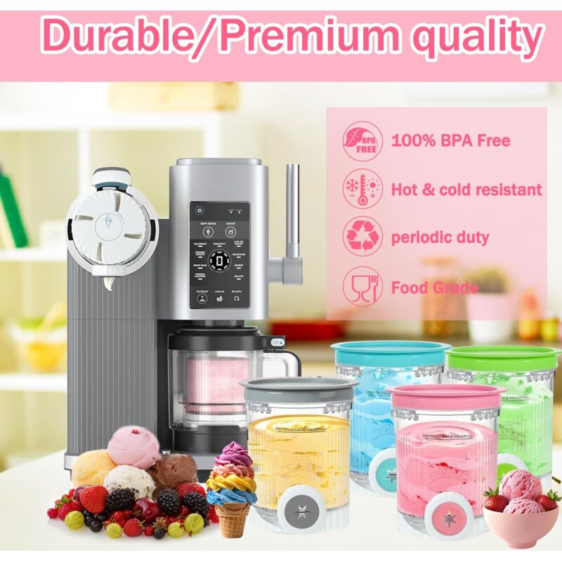 Ninja Creami Lot De 4 Récipients À Glace 680 Ml Pour Pintes Et