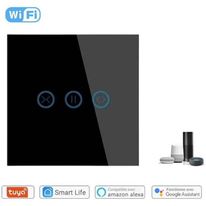 SMARTERCURRY Lot de 2 interrupteurs de volet roulant Wi-Fi 5 GHz version bêta [6 générations] Nécessite un conducteur zéro - Commande de volet roulant compatible avec Echo Alexa/Google - 80 x 80 m