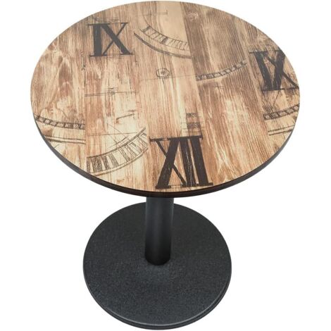Dining Table Dining Dining Restaurant Home Interior MDF Bistro/Cafe/Bar/Kitchen Table Wood Board + Iron Legs, 60 x 60 x 72 cm (A) (1/5)