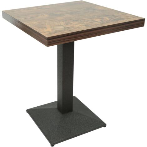 Dining Table Dining Dining Restaurant Home Interior MDF Bistro/Cafe/Bar/Kitchen Table Wood Board + Iron Legs, 60 x 60 x 72 cm (A) (1/5)