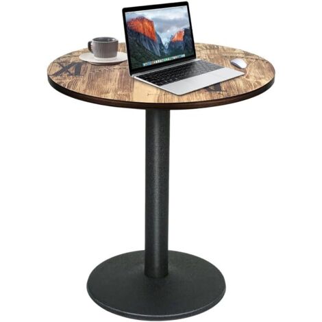 Dining Table Dining Dining Restaurant Home Interior MDF Bistro/Cafe/Bar/Kitchen Table Wood Board + Iron Legs, 60 x 60 x 72 cm (A) (1/5)