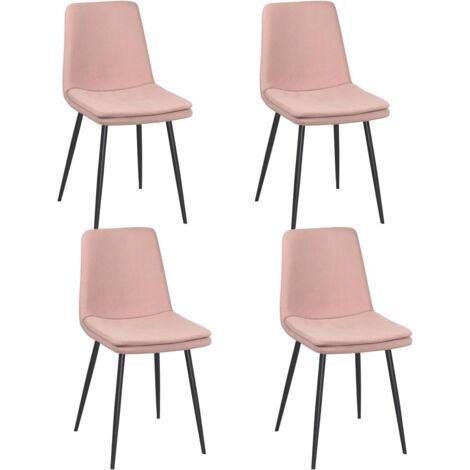 Lot De 4 Chaises Design Yam – Tissu à Rayures (Rose) (1/5)