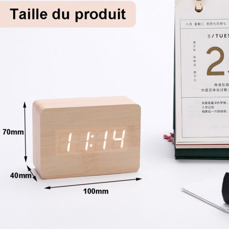 Lntyq Réveil Numérique Veilleuse Intelligente Réveil Heure Date