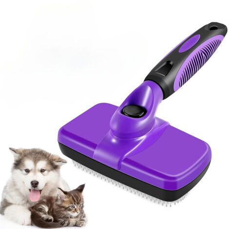 Brosse pour animaux – Pour chats et chiens – Outil de toilettage – TPR – Violet (1/5)