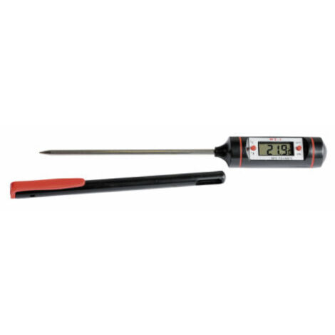 Diff – Thermomètre électronique à pointe inox 125mm – Plage de mesure -50 à 300 °C – Fonction autoextinction – Pour cuisine et industrie