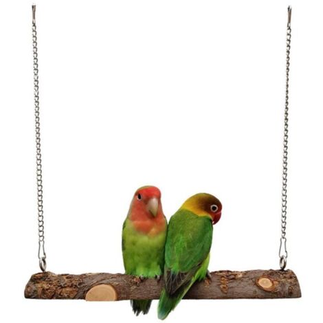 Balançoire pour animaux, jouets pour cage à perroquets, balançoires en bois naturel adaptées aux perroquets, perruches moines, aras, inséparables, canaris, petits perroquets, perroquets africains