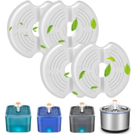 8Pcs Filtre de remplacement pour fontaine à eau pour animaux de compagnie, pour fontaine à eau pour chat en acier inoxydable de 2,5 l, filtre à charbon actif pour fontaine à eau pour chat (1/5)