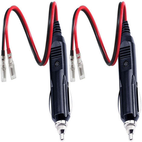 2 Pcs Adaptateur Mâle pour Allume-Cigare avec Câble d'alimentation 16 AWG 12V/24V Universel, pour onduleur de Voiture, Pompe à air, Tasse électrique (1/5)