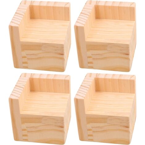 Parkside – Lot de 4 pieds de meuble en bois massif brut – Hauteur 5 cm – Capacité jusqu'à 1 090 kg – Pour lit, canapé, chaise, table