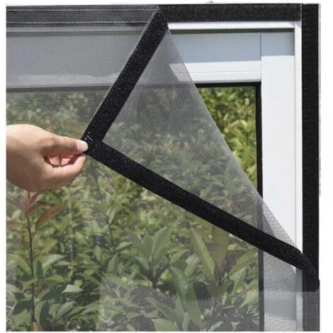 Cyslmuk – Moustiquaire découpable pour fenêtre 120x150cm – Maille fine anti-insectes – Installation facile sans perçage – Couleur noir (1/3)