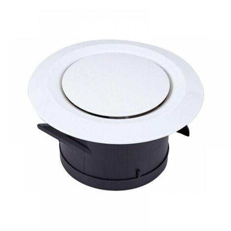 Bouche d'extraction et d'insufflation d'air Ø100,  3 griffes articulées - Grille de ventilation plastique ronde orientable - Ventilation par ventilateur