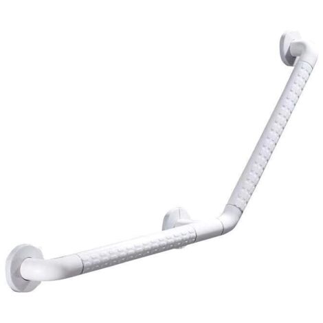 Cyslmuk – Barre de maintien 135° en acier inoxydable 45 cm – Charge maximale 148 kg – Pour baignoire et douche – Installation facile