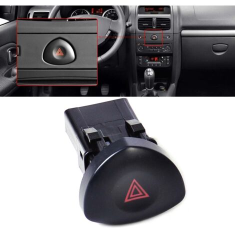 Bouton Warning Clio 2 Feux de Détresse Bouton d'avertissement pour Clio MK 2 Noir 8200442723 (1/5)