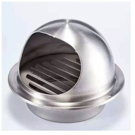 Cyslmuk – Grille aération inox 120 mm – Haute qualité avec moustiquaire – Protège façade et empêche l'entrée d'air froid – Pour ventilation extérieure