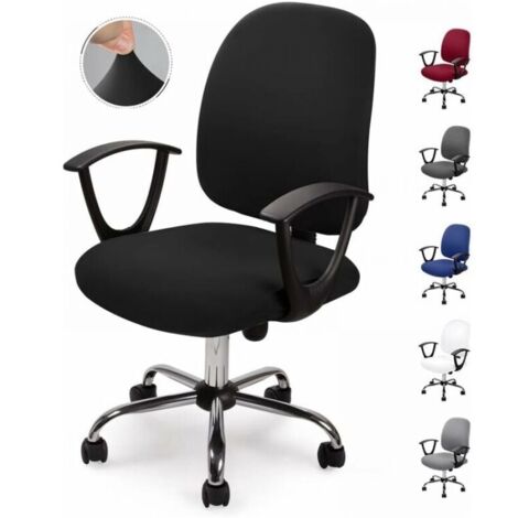 Noir Housse de chaise de bureau Housses de chaise Amovible universel Moderne Simplism Style rotatif Housses de chaise pour Fauteuil de Bureau Rotatif Chaise pivotante Accoudoirs Chaise ,NO Chaise (1/5)