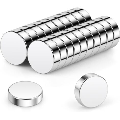 Aimants néodyme 10x3mm  Lot de 20 mini aimants ronds extrêmement puissants pour tableau magnétique, tableau magnétique, réfrigérateur, travaux manuels, bureau, cuisine (1/5)