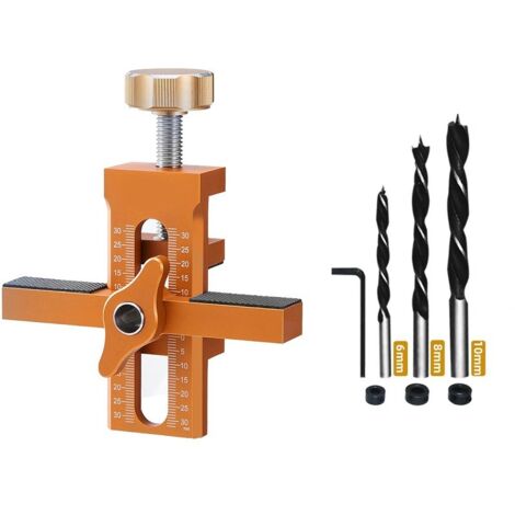 Gabarit d'installation de porte d'armoire de précision, gabarit d'installation Avec foret 6 / 8 / 10mm de porte d'armoire, pour un positionnement rapide des portes de placard, outil d'usinage de préci