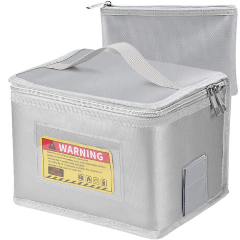 Sac pour Batterie Lipo Sac Ignifuge antidéflagrant Grande capacité de Stockage Protection Lipo Safe Pouch pour Le Stockage(2 pièces, 201615.5 + 2014cm)