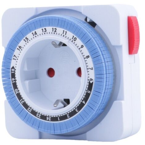 Prise Minuteur Programmable 24 Heures, Programmateur Courant 3680W, Timer Prise Electrique à 96 Segments, Intervalle de 15 Minutes, Minuterie de Cycle Quotidien, pour Lampes (1/5)