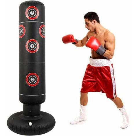 Sac de Frappe Boxe Gonflable sur Pied,160CM Punching Ball Adultes Enfants Convient pour l'exercice à la Maison Intérieur et Extérieur