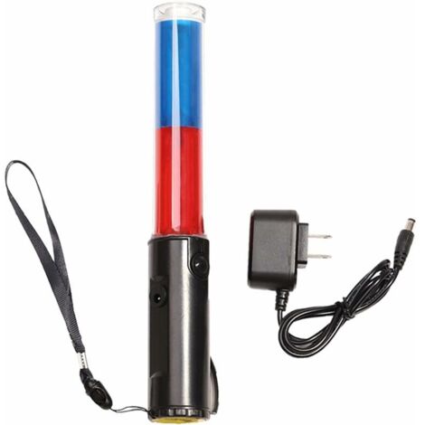 Baguette de signalisation de 26 cm - Baton de signalisation de sécurité à LED Baton lumineux de concert, avec mode clignotant, lanière de dragonne, finition orange, étanche rechargeable(rouge),- 13Tre (1/5)