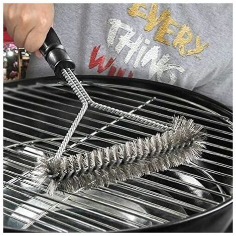 Barbecue brosse Camping barbecue charbon de bois 2 pc acier inoxydable barbecue gril brosse de nettoyage extérieur barbecue fil nettoyant A611économiser de l'espace (1/3)