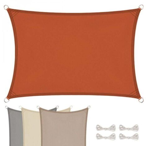Voile d'ombrage rectangulaire imperméable et anti UV 2 x 3 m Terracotta (1/5)