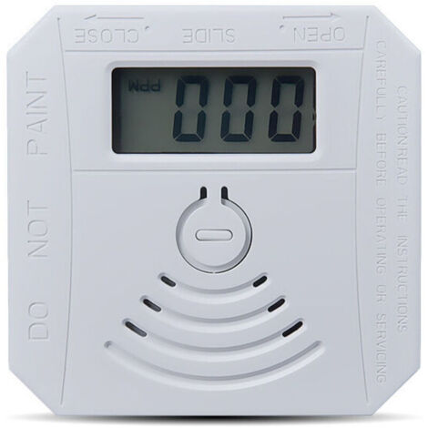 Détecteur de gaz Détecteur de fumée de monoxyde de carbone combiné Détecteur de fumée CO à piles avec écran d'affichage LED Flash Alarme sonore Motif d'avertissement sonore - blanche (1/5)