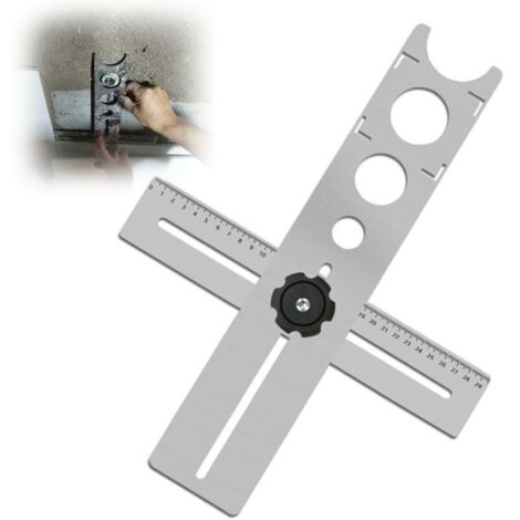 RéGlable Localisat De Trou, RèGle D'Outil De Carrelage Localisat De Tuile RèGle De Mesure RèGle De Mesure D'Angle De Tuile, 25/40/45mm (1/5)