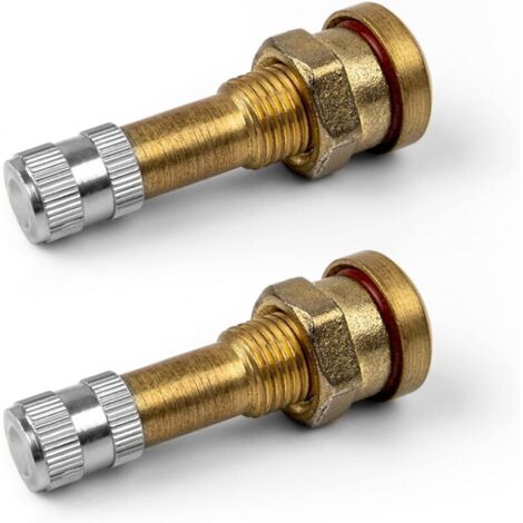 2 pcs Valve Pneu sans Chambre, V3-20-1 Travers Valve de Pneu Tige, 45mm, Adaptateur de Valve en Cuivre Pur, Facile Installer, pour dans Bus, Camions