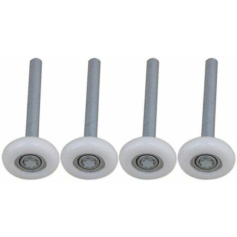 Lot de 4 roulettes de porte de garage en nylon à roulement à billes scellé avec tige de 115 mm
