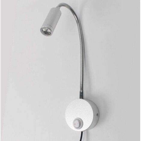Lampe de Lecture Murales Tactile Dimmable Applique Liseuse LED Tete de Lit avec Port USB et Interrupteur, Flexible Col de Cygne Lumière avec Prise, 3W Lampe Chevet Murale pour Lire au Lit, Chambre