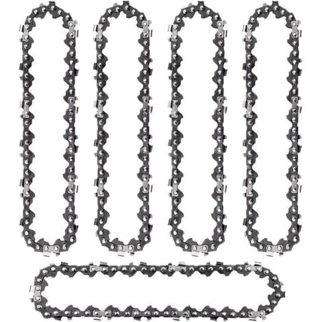 Lot de 5 mini chanes de trononneuse pour lame de trononneuse de 15,2 cm, 37 maillons d'entranement pour trononneuse à pas LP de 6,35 mm pour mini trononneuse manuelle sans fil, lame en acier