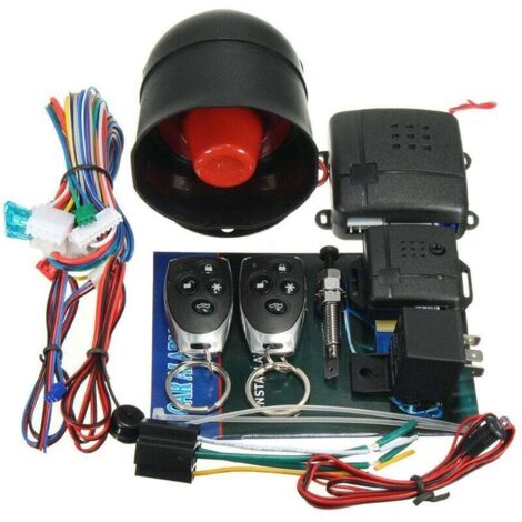 Système de sécurité du véhicule avec 2 télécommandes Système de protection de sécurité d'alarme de voiture Entrée sans clé Alarme de voiture (1/5)