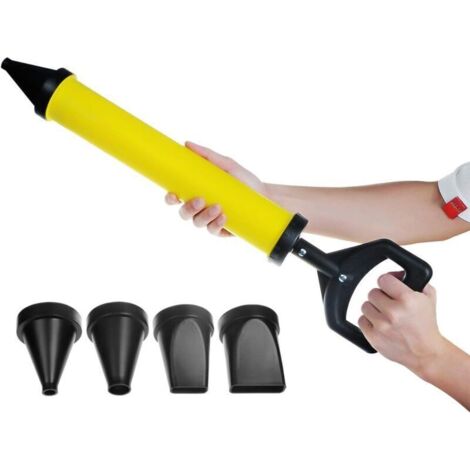 Pistolet à ciment,Ensemble De Pistolet à Mortier,Pistolet à calfeutrer pulvérisateur mortier Citron Vert Pistolet applicateur,Seringue à mortier + 4 buses