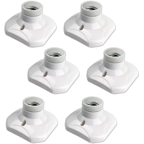 Lot de 6 Douille Plafond E27 à Visser AC 220-240V, Support Douille pour Ampoule LED ,Base Plafonnier Culot E27 NPTERBL
