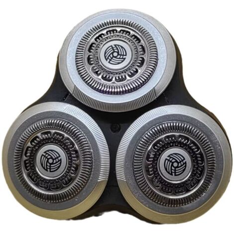 Tête de rasage de rechange complète pour les têtes de rasage Philips Norelo Series 9000, Modèle SH90. Boucle métallique et lames de précision améliorées à double couche, Argenté (1/5)