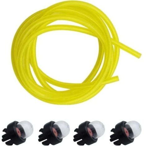 D'amorce 4 Pièces Ampoule de Carburant Pompe Un Diamètre Intérieur 2,5 mm 5,5 mm de Diamètre Extérieur Durite de Carburant Jaune 1,5 m Accessoires de scie à Chaîne Universels